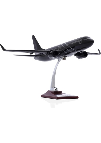Upp Zekupp Boeing 737-800 Model Uçak, Siyah Renkli Uçak Maketi, Uçmayı Sevenler Için Dekoratif Kaideli Ürün, Koleksiyonerler Için Lisanslı Uçak (Z