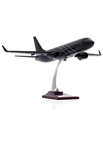 Upp Zekupp Boeing 737-800 Model Uçak, Siyah Renkli Uçak Maketi, Uçmayı Sevenler Için Dekoratif Kaideli Ürün, Koleksiyonerler Için Lisanslı Uçak (Z
