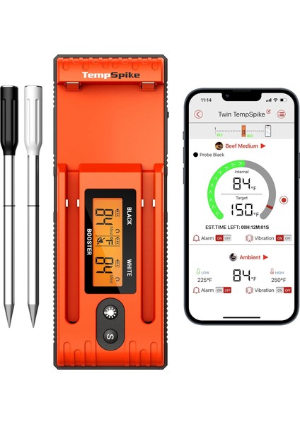 Twin Tempspike 150 M Et Termometresi Gerçekten Kablosuz, 2 Et Sensörü