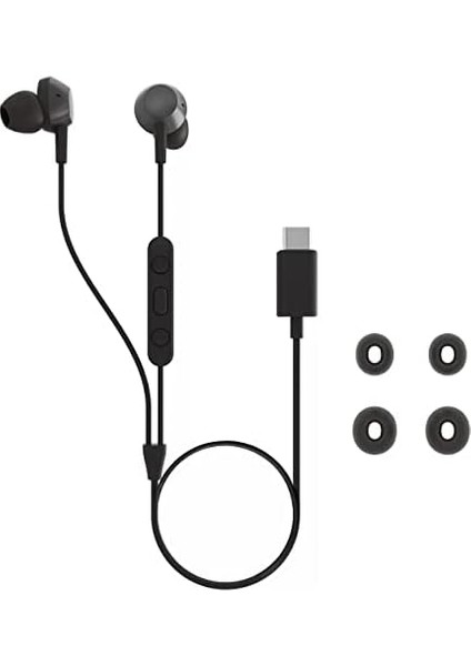 TAE5008BK/00 Mikrofonlu Kulak Içi Kulaklık | Hafif Kablolu Kulaklık | Usb-C Bağlantısı | 1,2 M Kablo | Inline Uzaktan Kumanda | 3 Boyut | Net Ses ve Güçlü Bas | Siyah