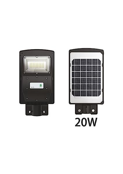 Güneş Panelli Bahçe Sokak Lambası Lityum Lifepo4 Pil Uzun Ömürlü Radar Hareket Sensörlü Solar Lamb Güneş Enerjili Lamba 20W Sensörlü Fener Aydınlatma Sltp