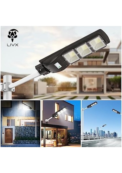 Güneş Panelli Bahçe Sokak Lambası Lityum Lifepo4 Pil Uzun Ömürlü Radar Hareket Sensörlü Solar Lamb Güneş Enerjili Lamba 20W Sensörlü Fener Aydınlatma Sltp