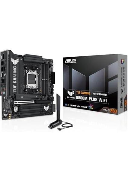 Tuf Gamıng B850M-PLUS Wıfı Amd B850 Am5 Ddr5 8000 Dp HDMI 3x M2 Usb3.2 Gen 2x2 Wifi 6e + Bt Aura Rgb 2.5gbit Lan Matx 14+2+1 Güç Aşamaları, 1xgen5 M.2, Ready For Advanced Aı Pc