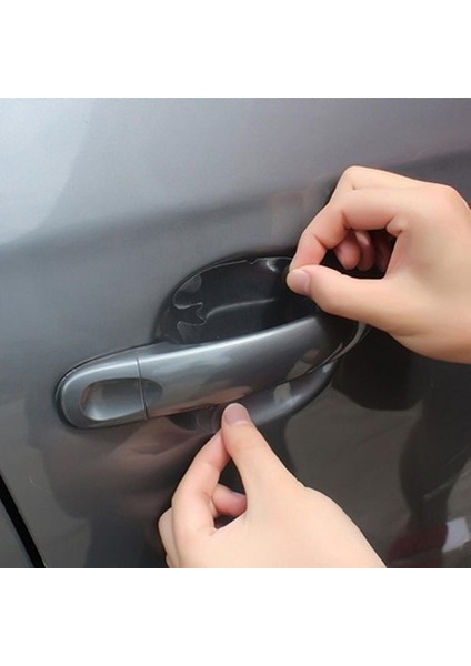 8 Adet Araba Kapı Kolu Koruyucu Çizilme Önleyici Şeffaf Sticker Film Koruma Seti