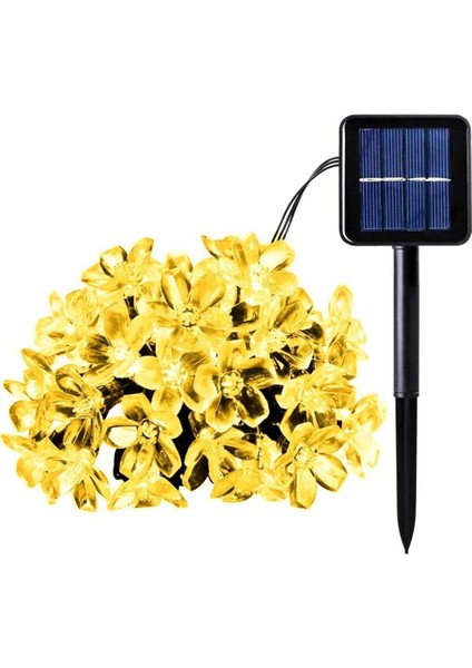 Solar Güneş Enerjili 30 LED Çiçek Zinciri Kiraz Çiçeği IP65 Su Geçirmez Solar Işık Zinciri Dış Mekan Bahçe Veranda Avlu Çardak Noel Ağacı Partiler Gün Işığı