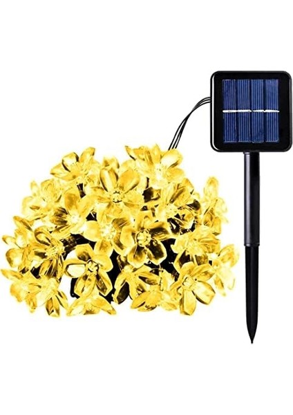 Solar Güneş Enerjili 30 LED Çiçek Zinciri Kiraz Çiçeği IP65 Su Geçirmez Solar Işık Zinciri Dış Mekan Bahçe Veranda Avlu Çardak Noel Ağacı Partiler Gün Işığı