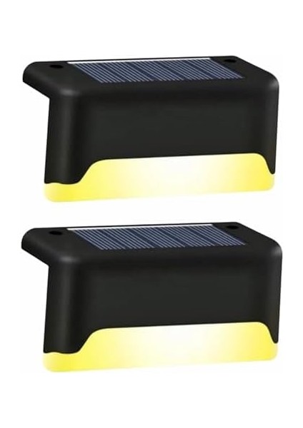 2 Adet LED Solar Güneş Enerjili, Merdiven, Veranda, Bahçe, Balkon ve Çit Lambası, Köşebent, Su Geçirmez Water Proof Solar Lamba Gün Işığı, Güneş Enerjili Aydınlatma