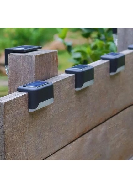 2 Adet LED Solar Güneş Enerjili, Merdiven, Veranda, Bahçe, Balkon ve Çit Lambası, Köşebent, Su Geçirmez Water Proof Solar Lamba Gün Işığı, Güneş Enerjili Aydınlatma