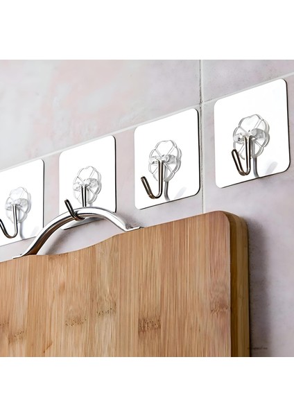 Kendinden Yapışkanlı Şeffaf Askı Askılık Havluluk 5'li Set