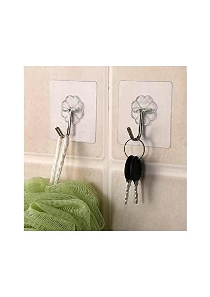 Kendinden Yapışkanlı Şeffaf Askı Askılık Havluluk 5'li Set