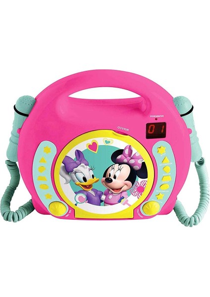 Junior Minnie Mouse CD Çalar, 2 Oyuncak Mikrofonlu, Kulaklık Jakı, Akülü, Pembe, RCDK100MN