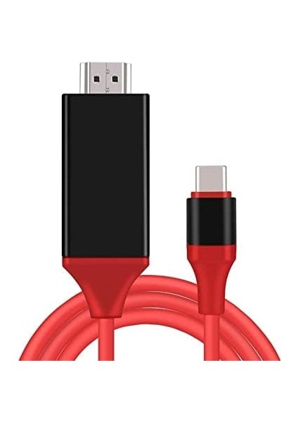 USB C - HDMI Kablosu 1,8 M 4k, Usb-C HDMI Adaptörü MacBook Pro, iPad Air, Chromebook, Surface Book, Galaxy S20 S22 ve Daha Fazlası Için HDMI Usbc Konnektörü