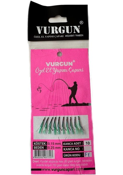 80GR Atarlı Istavrit Çaparisi F1 Uv (Siyah Iğne)