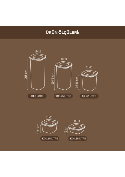 25'li Etiketli Lux Hava Geçirmez Erzak ve Baharat Saklama Kabı Seti Antrasit fiyatları
