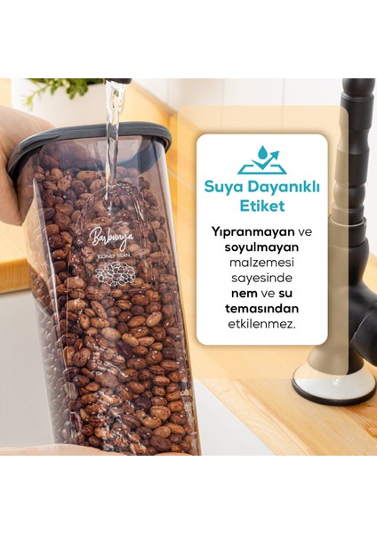 12'li Etiketli Lux Hava Geçirmez Erzak ve Baharat Saklama Kabı Seti 0,25 Lt Antrasit
