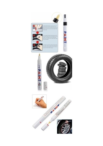 Lastik Yazı Kalemi - Beyaz - 1 Adet
