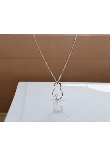 925 Ayar Gümüş Kedi Kolye