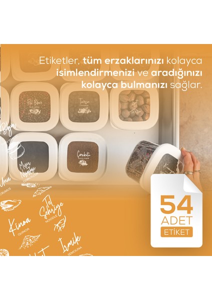 12'li Etiketli Lux Hava Geçirmez Erzak ve Baharat Saklama Kabı Seti 0,25 Lt Beyaz modelleri