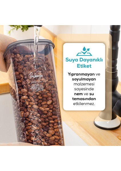 6'lı Etiketli Hava Geçirmez Erzak Saklama Kabı Seti 2 Lt Antrasit