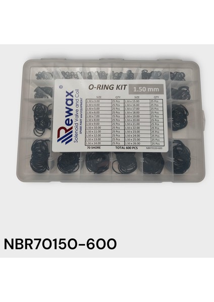 1.50 mm 70 Shore Oring Seti -Kiti