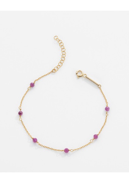 2 Karat Yakut Taşlı Gümüş Serenity Bileklik