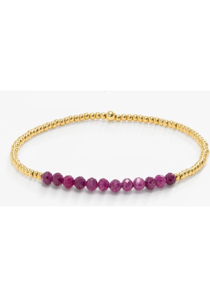 3,8 Karat Kök Yakut Taşlı Gümüş Bileklik