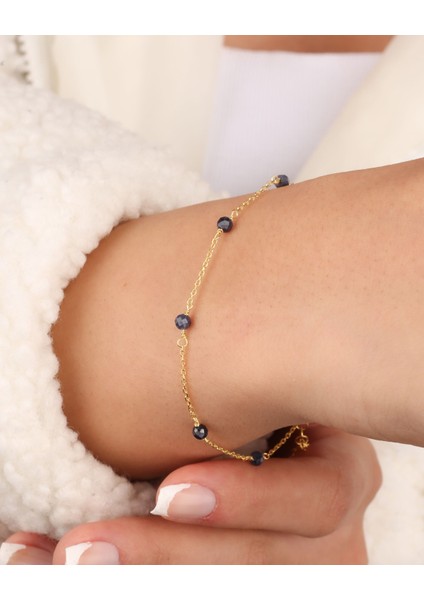 2 Karat Safir Taşlı Gümüş Serenity Bileklik
