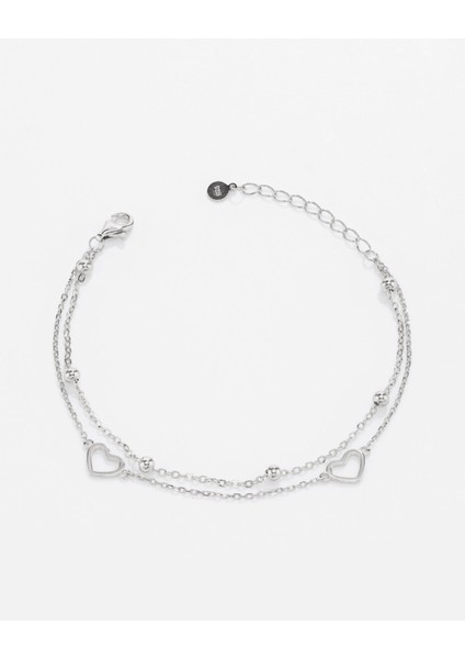 Gümüş Kalpli Bileklik