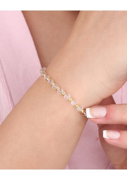 11,4 Karat Doğal Kristal Kuvars Taşlı Gümüş Bileklik fiyatları