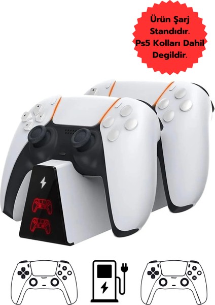 Ps5 Stand 2 Kol Şarj Istasyonu Göstergeli Dock TP5-0518B