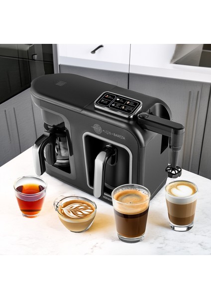 6 Sı 1 Arada Konuşan Latte Cappucino, Közde Türk Kahvesi Makinesi Sütlü Içecek, 10 Fincan Kapasiteli