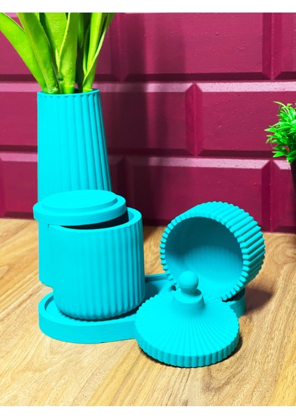 5 Parça El Yapımı Beton Dekor Seti – Minimalist ve Çok Amaçlı Tasarım