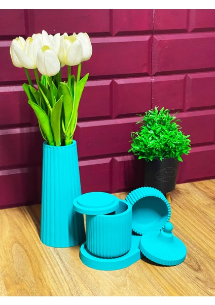 5 Parça El Yapımı Beton Dekor Seti – Minimalist ve Çok Amaçlı Tasarım