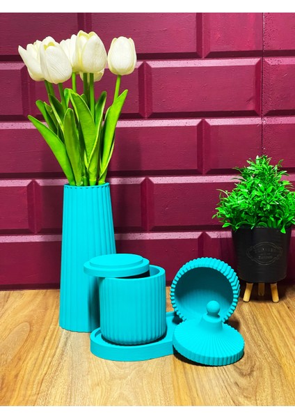5 Parça El Yapımı Beton Dekor Seti – Minimalist ve Çok Amaçlı Tasarım