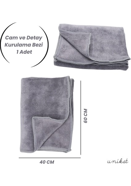 40X60 cm Mikrofiber Araç Cam ve Araç Detay Kurulama Bezi 1 Adet – Iz Bırakmaz ve Hızlı Kurulama