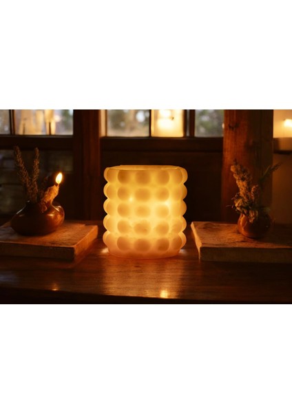 Fener Mum Bubble Short Kavun Kokulu Dekoratif Mum modelleri