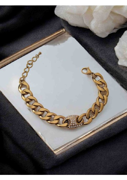 316L Gold Çelik Kararmaz Trend Bileklik