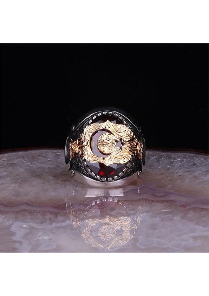 Ay Yıldız Motifli Gümüş Yüzük fiyatları