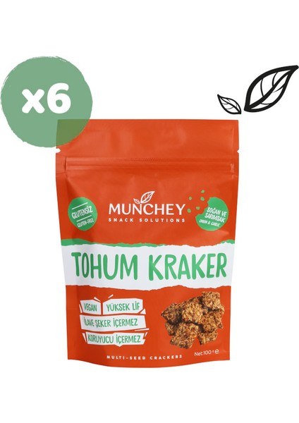 6'lı Soğan ve Sarımsaklı Tohum Kraker 100GR