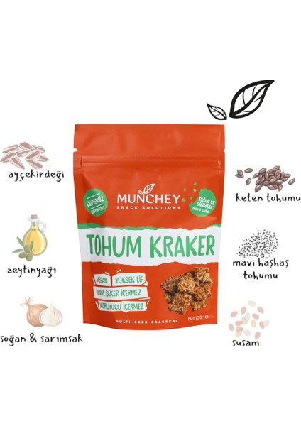 6'lı Soğan ve Sarımsaklı Tohum Kraker 100GR