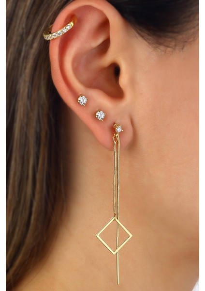 Gümüş Küpe Kombini