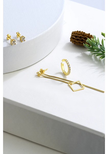 Gümüş Küpe Kombini modelleri