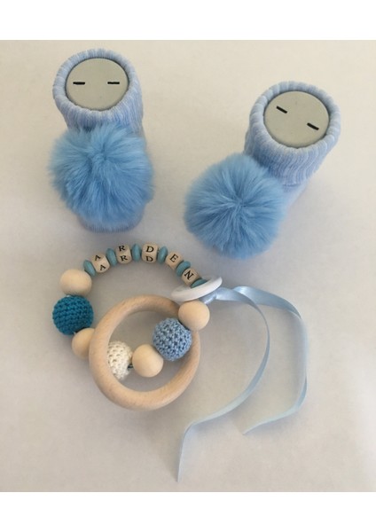 Hoşgeldin Bebek, Yenidoğan Erkek Bebek, Mavi Badi Isimli Diş Kaşıyıcı Hediye Seti fırsatları