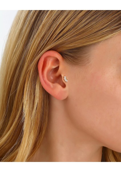 Eliptik Gümüş Tragüs Kıkırdak Küpesi fiyatları