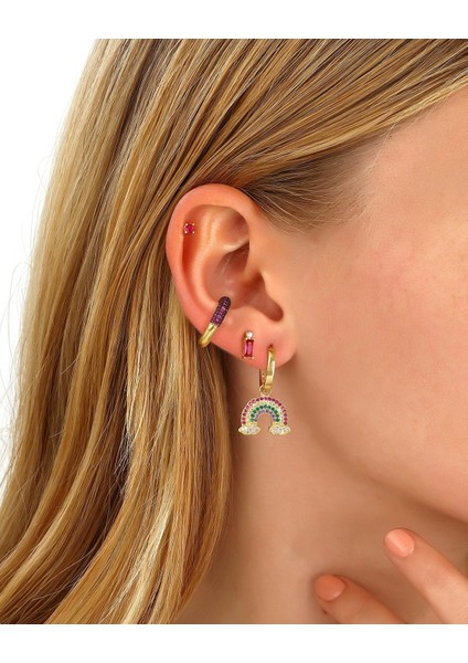 Gümüş Küpe Kombini