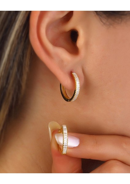 Baget Taşlı Gümüş Küpe fiyatları