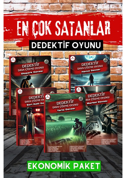 Dedektif Oyunu En Çok Satanlar Paketi - Cinayet Çözme - Dava Çözme Oyunu - Katil Kim Bulma Oyunu