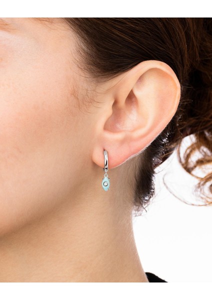 Firuze Taşlı Gümüş Göz Küpe fiyatları