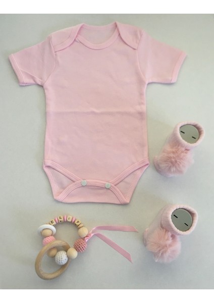 Hoşgeldin Bebek, Yenidoğan Kız Bebek, Pembe Badi Isimli Diş Kaşıyıcı Hediye Seti fiyatları
