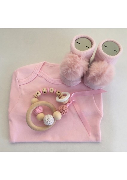 Hoşgeldin Bebek, Yenidoğan Kız Bebek, Pembe Badi Isimli Diş Kaşıyıcı Hediye Seti modelleri